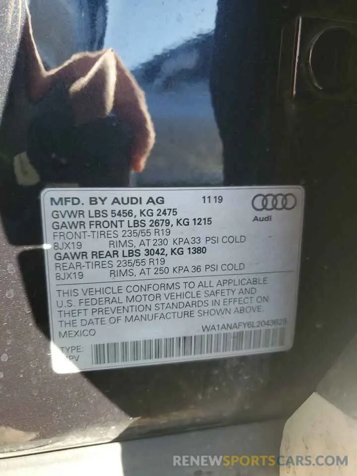 13 Photograph of a damaged car WA1ANAFY6L2043625 AUDI Q5 2020