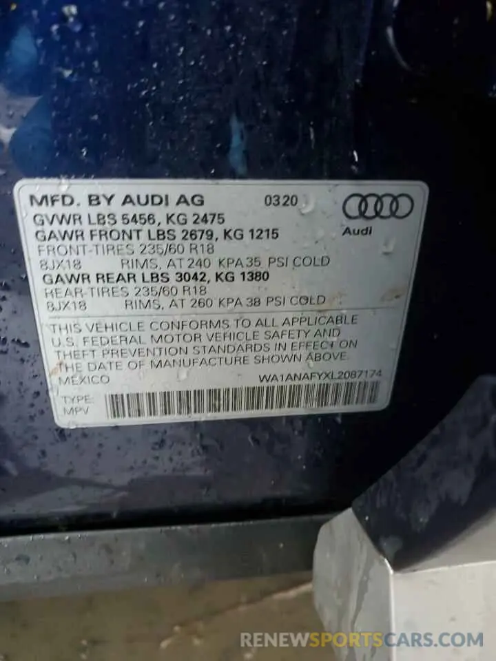 13 Photograph of a damaged car WA1ANAFYXL2087174 AUDI Q5 2020