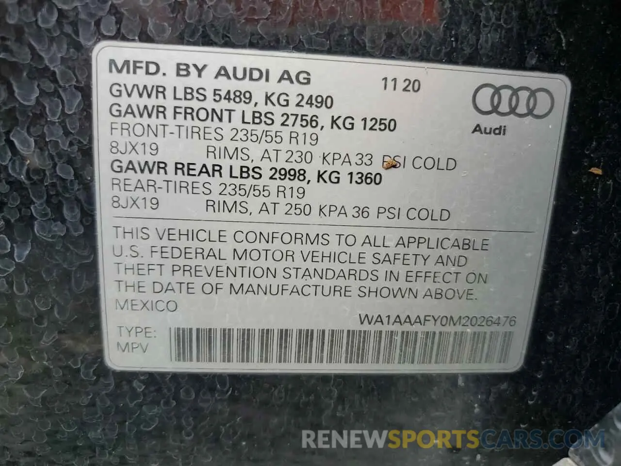13 Photograph of a damaged car WA1AAAFY0M2026476 AUDI Q5 2021