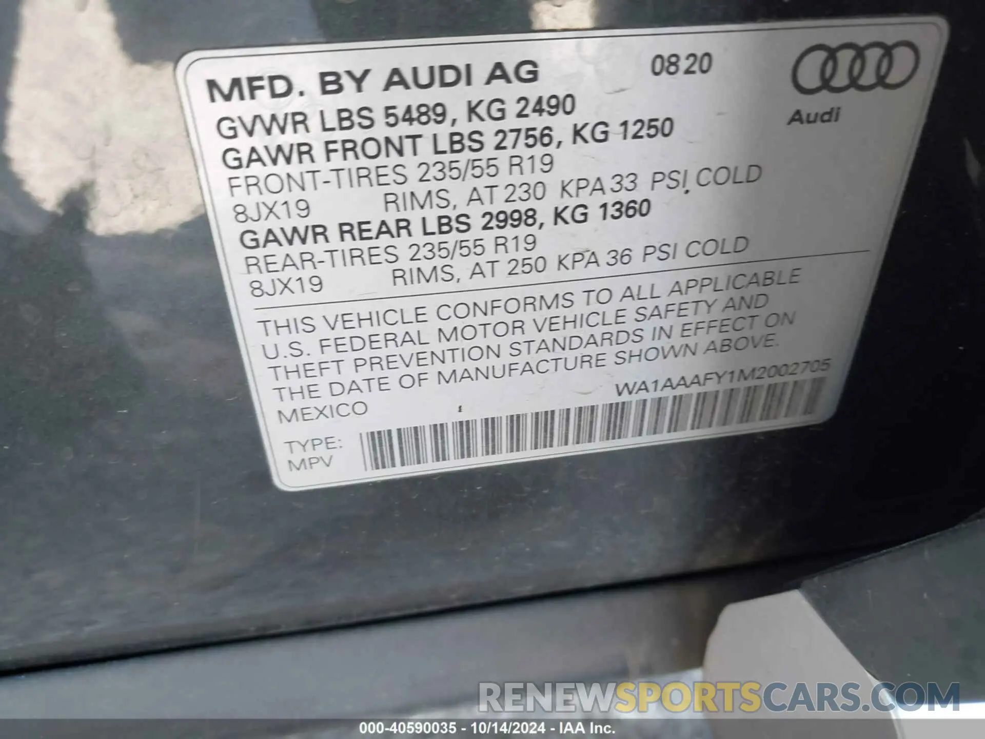 9 Photograph of a damaged car WA1AAAFY1M2002705 AUDI Q5 2021