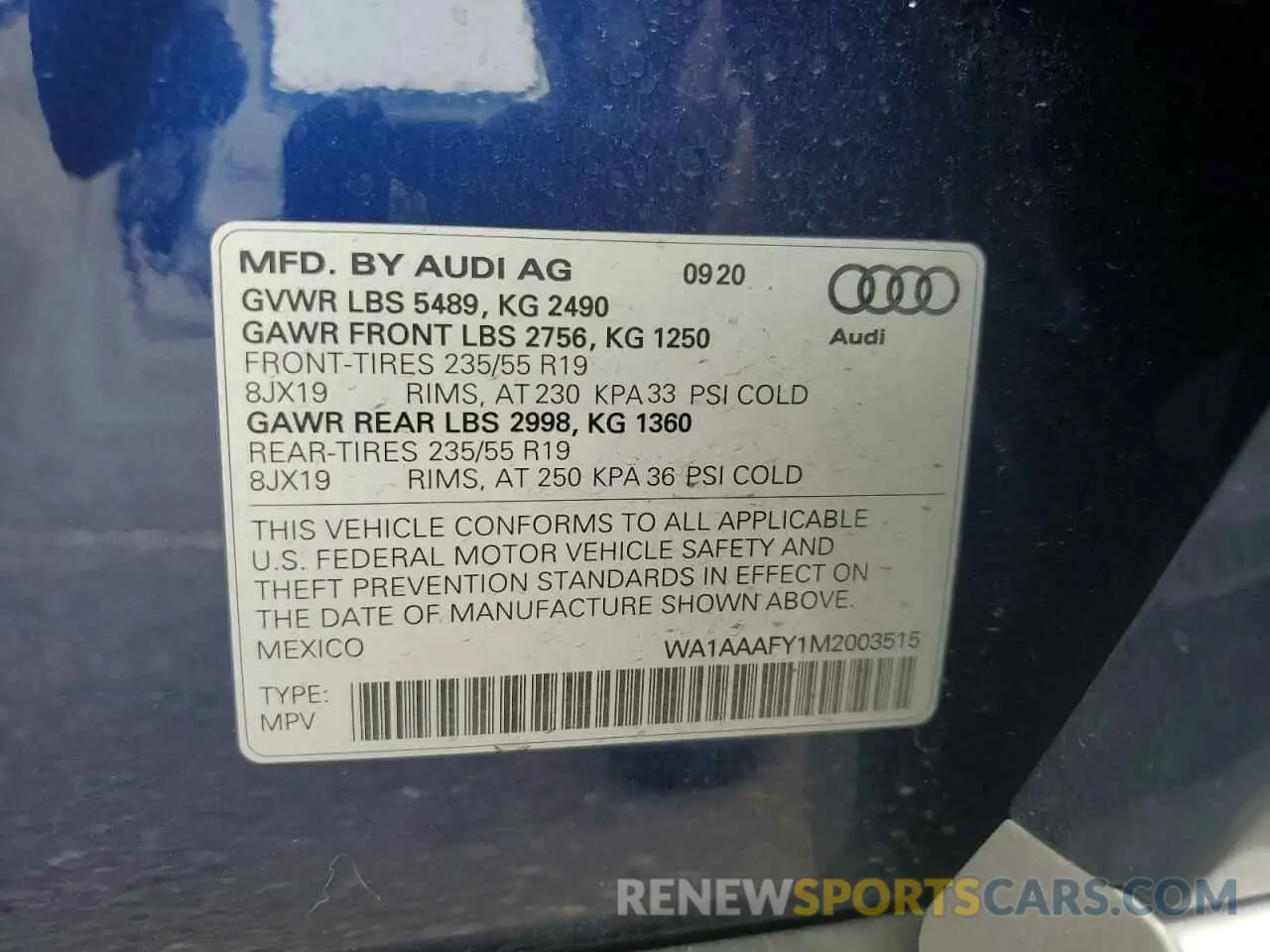 13 Photograph of a damaged car WA1AAAFY1M2003515 AUDI Q5 2021