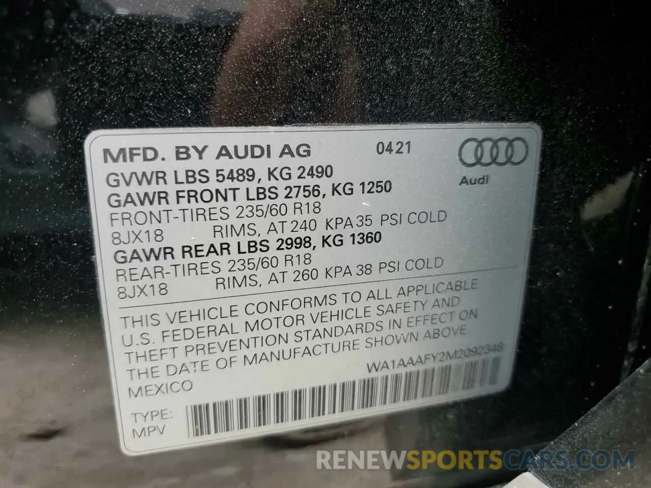 13 Photograph of a damaged car WA1AAAFY2M2092348 AUDI Q5 2021
