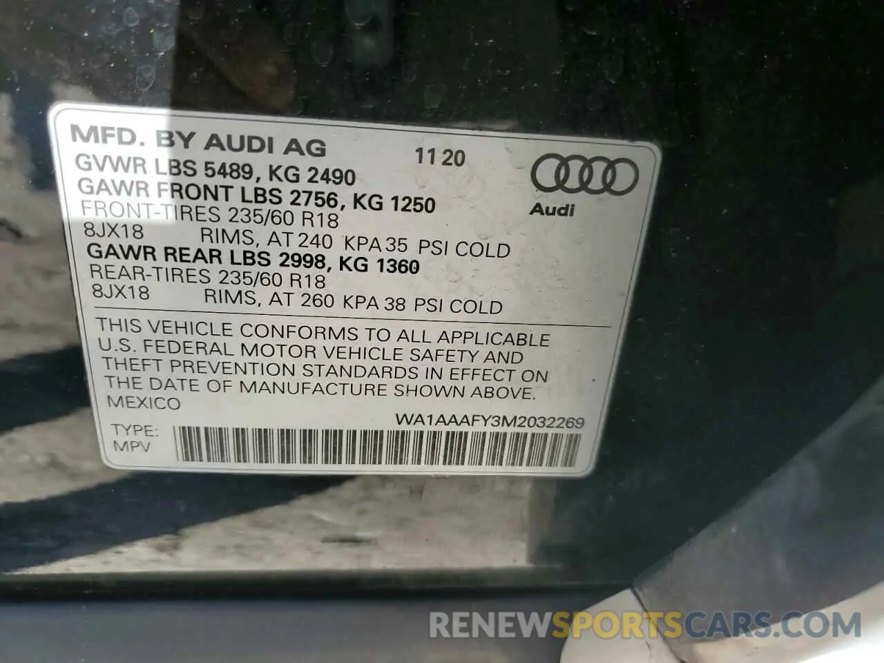 14 Photograph of a damaged car WA1AAAFY3M2032269 AUDI Q5 2021