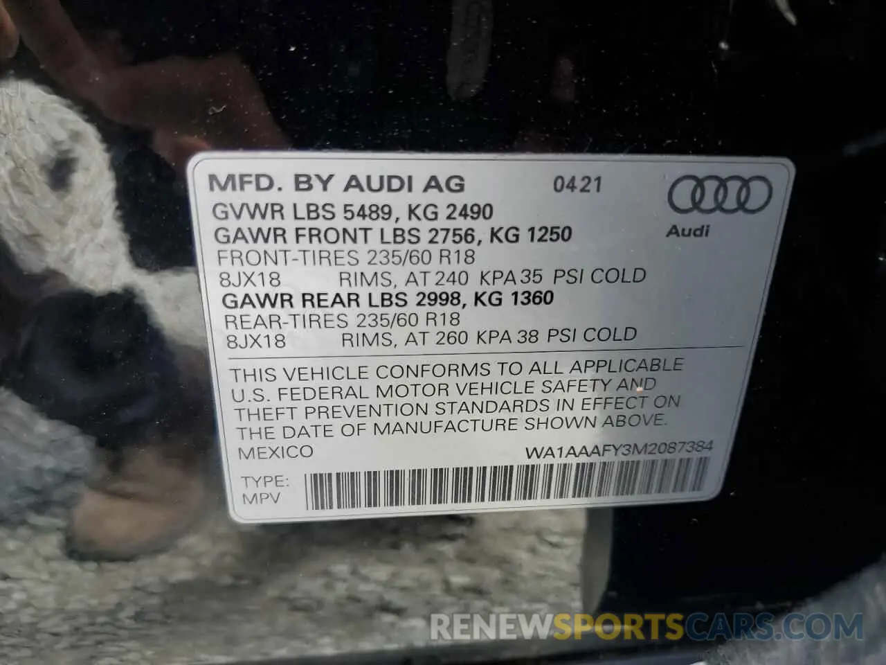13 Photograph of a damaged car WA1AAAFY3M2087384 AUDI Q5 2021
