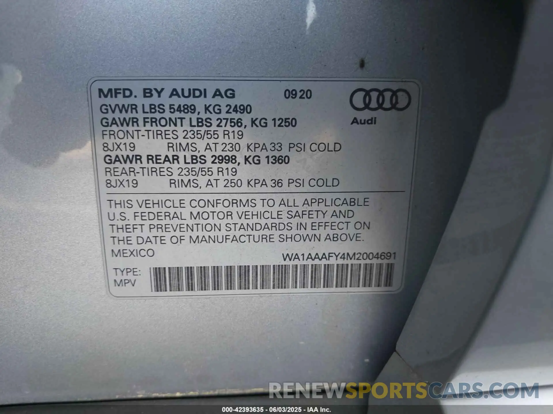 9 Photograph of a damaged car WA1AAAFY4M2004691 AUDI Q5 2021