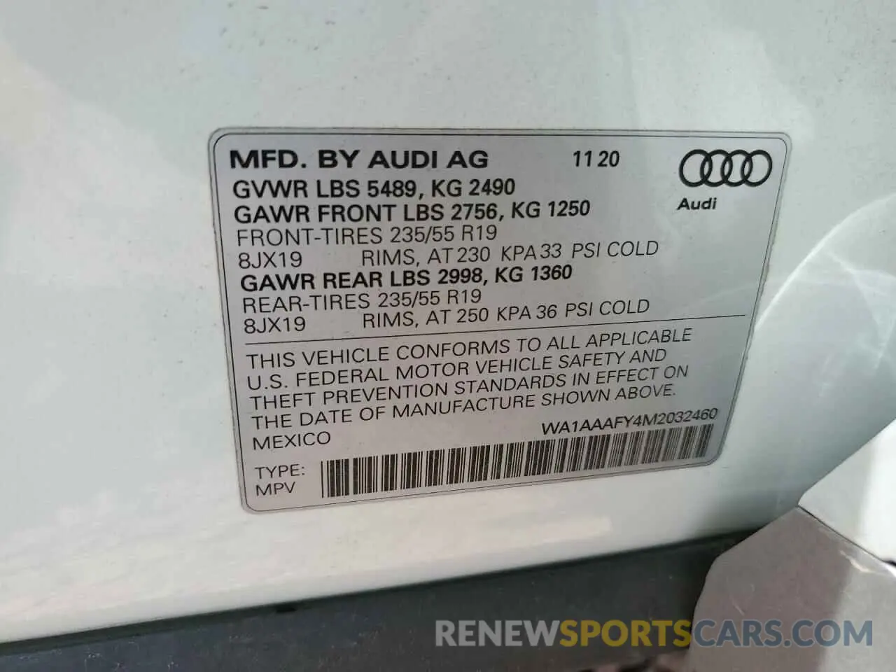 14 Photograph of a damaged car WA1AAAFY4M2032460 AUDI Q5 2021