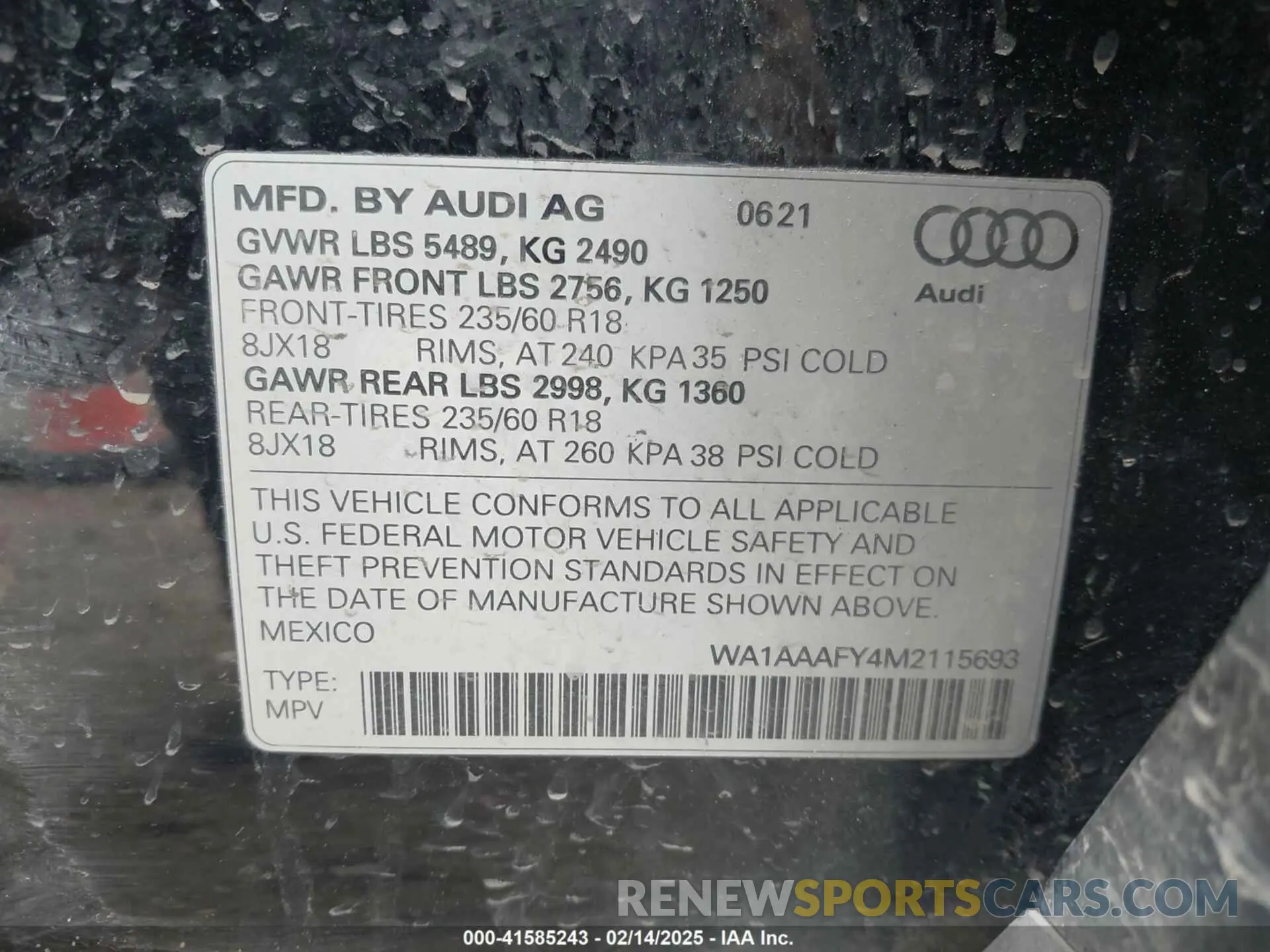 9 Photograph of a damaged car WA1AAAFY4M2115693 AUDI Q5 2021