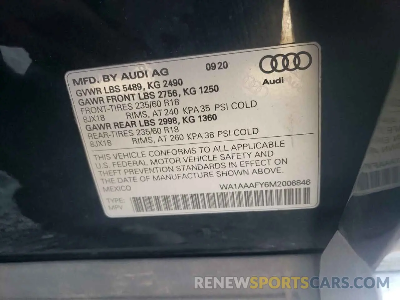 12 Photograph of a damaged car WA1AAAFY6M2006846 AUDI Q5 2021