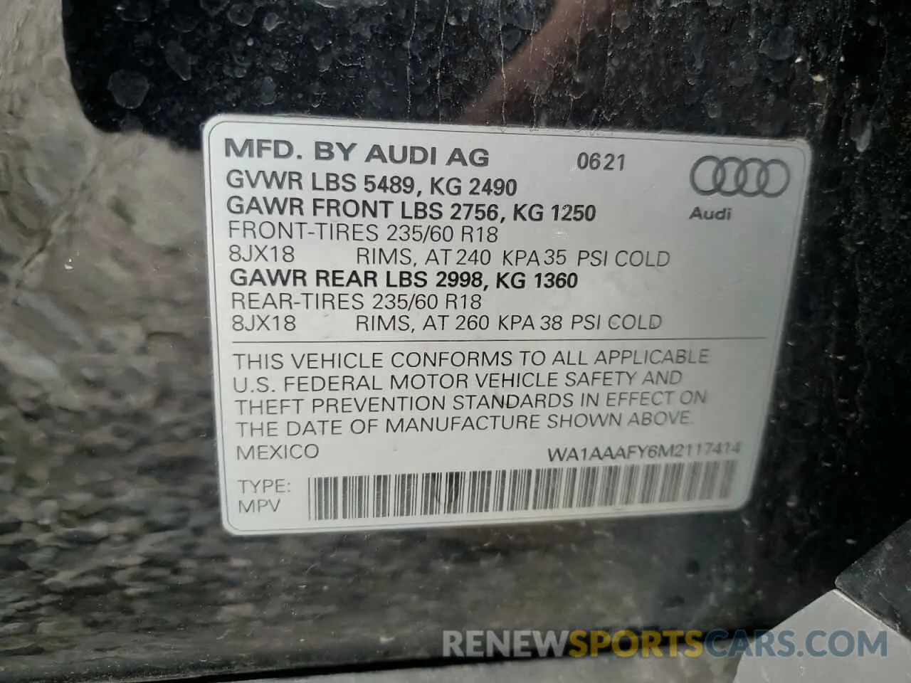 13 Photograph of a damaged car WA1AAAFY6M2117414 AUDI Q5 2021