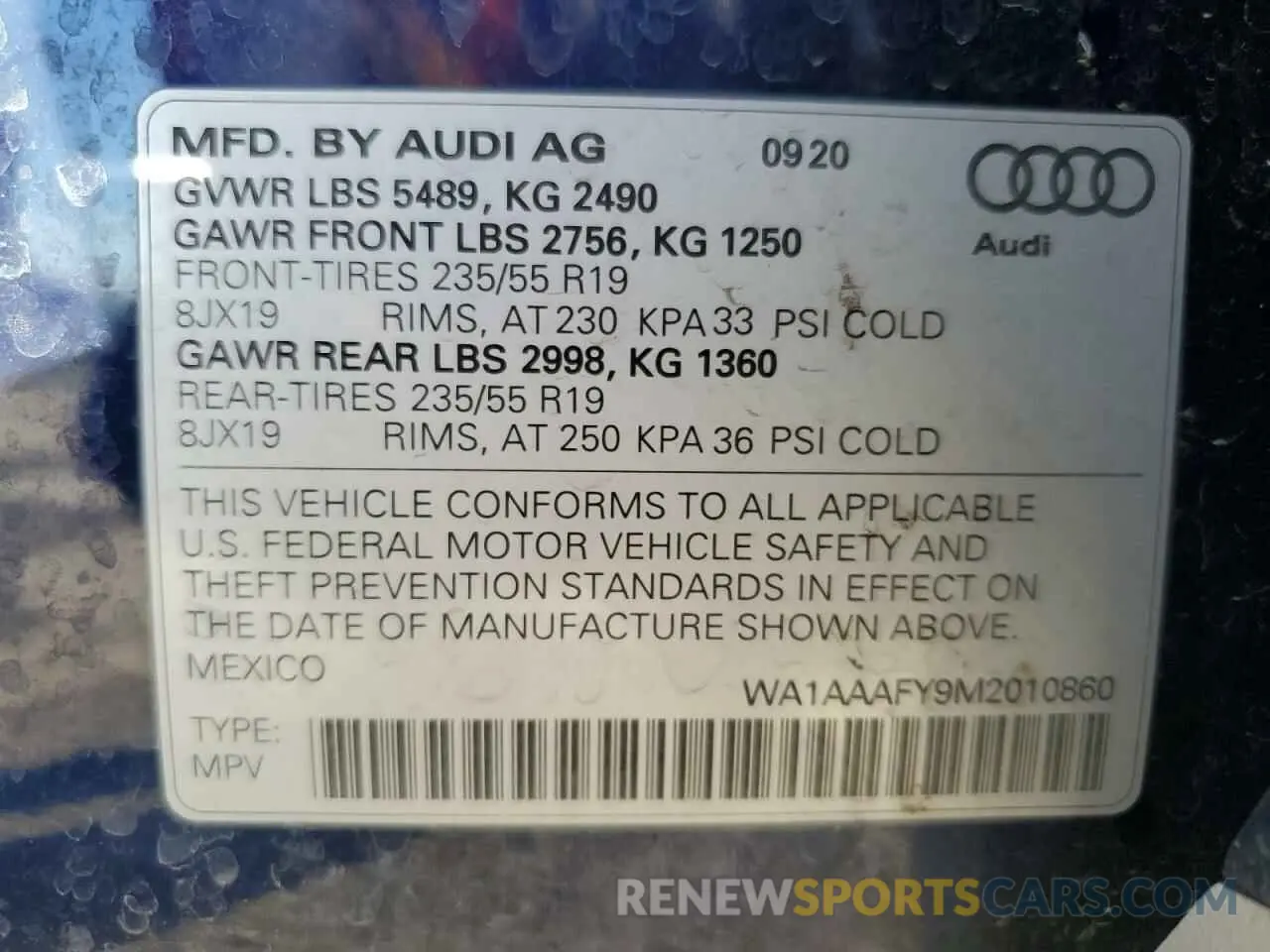 14 Photograph of a damaged car WA1AAAFY9M2010860 AUDI Q5 2021