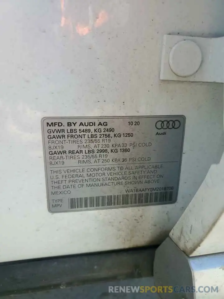 13 Photograph of a damaged car WA1BAAFY0M2018706 AUDI Q5 2021