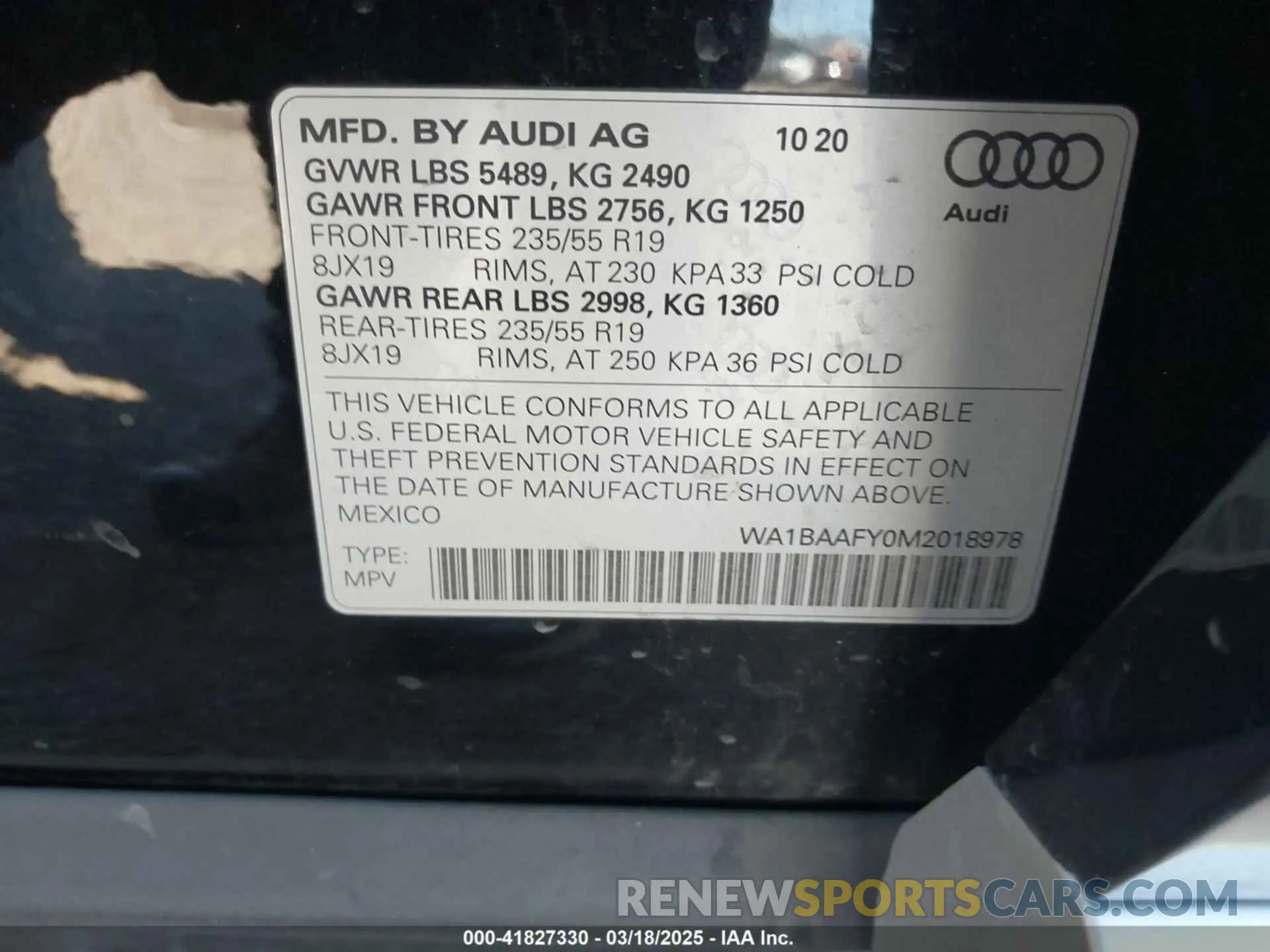 9 Photograph of a damaged car WA1BAAFY0M2018978 AUDI Q5 2021