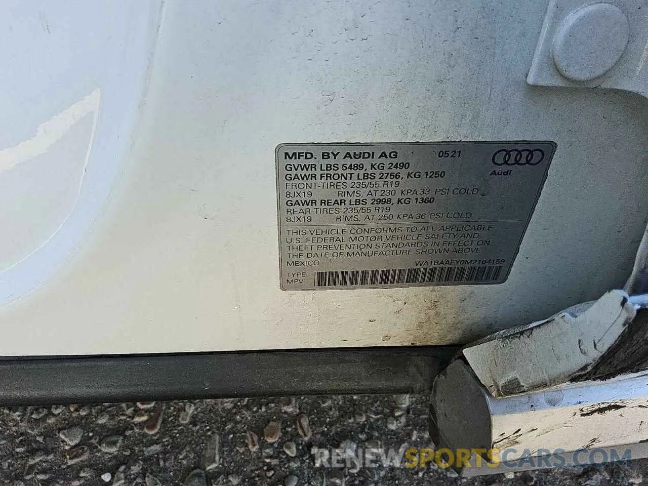 11 Photograph of a damaged car WA1BAAFY0M2104159 AUDI Q5 2021