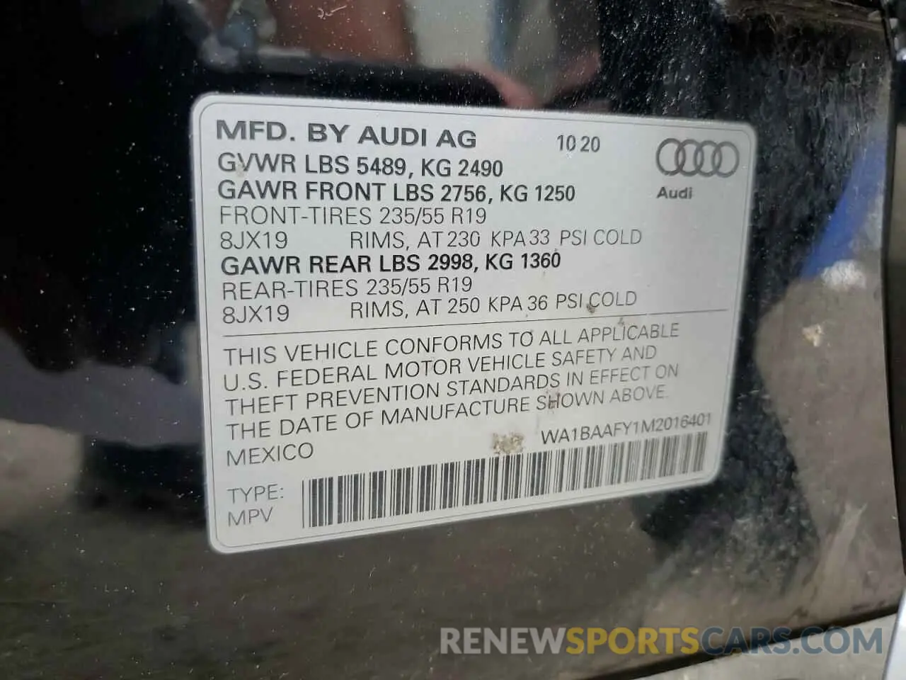 13 Photograph of a damaged car WA1BAAFY1M2016401 AUDI Q5 2021