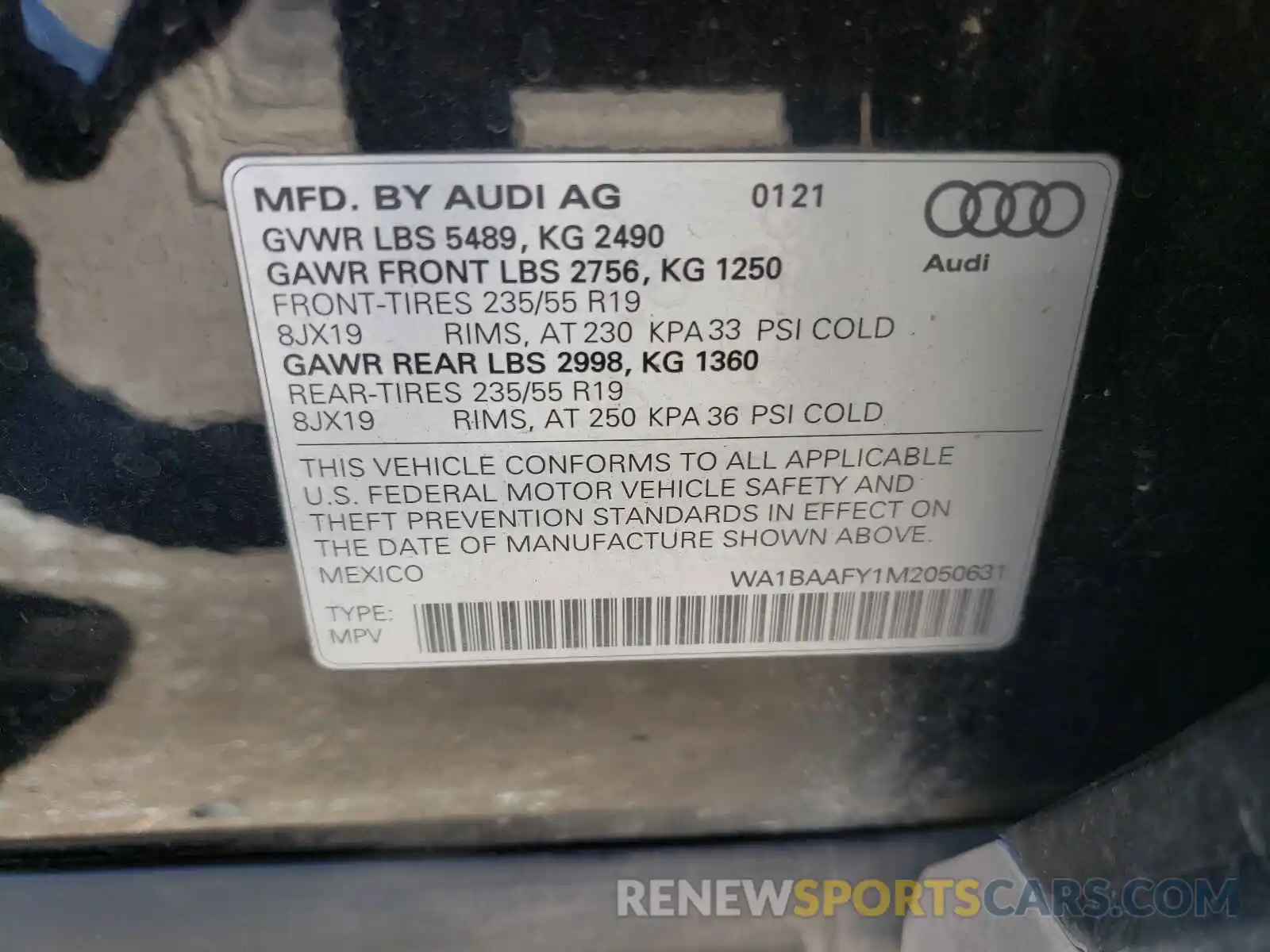 10 Photograph of a damaged car WA1BAAFY1M2050631 AUDI Q5 2021