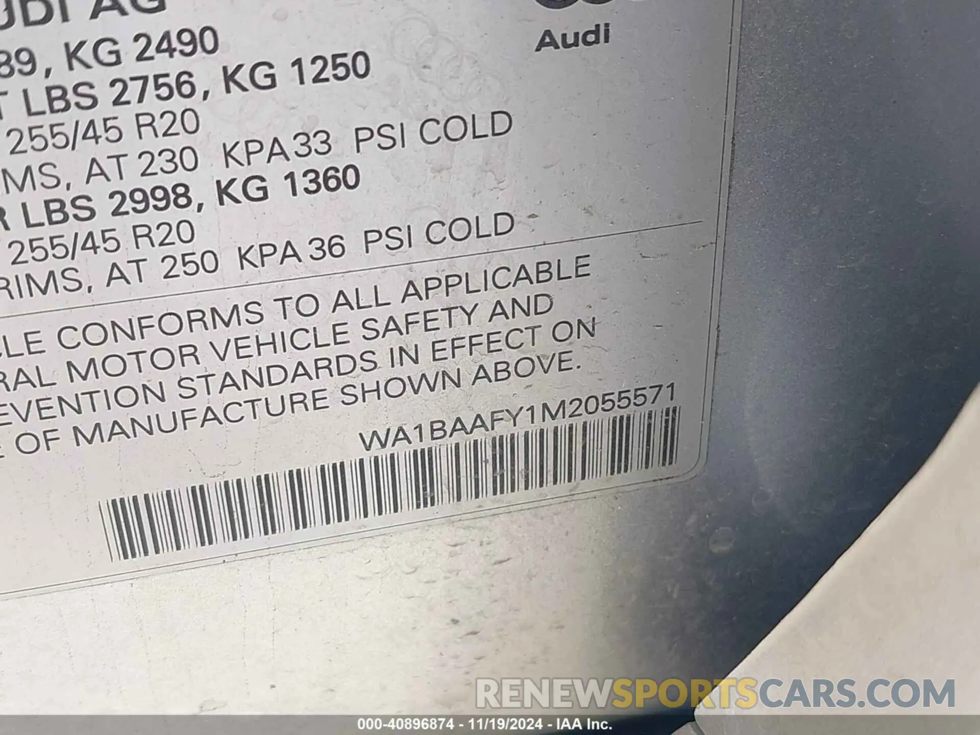 9 Photograph of a damaged car WA1BAAFY1M2055571 AUDI Q5 2021
