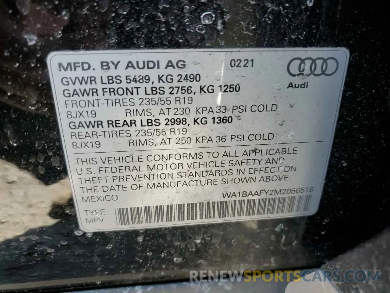 13 Photograph of a damaged car WA1BAAFY2M2056518 AUDI Q5 2021