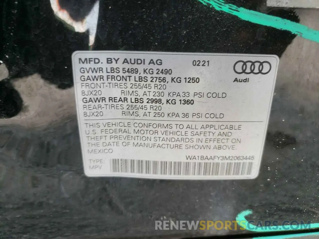 13 Photograph of a damaged car WA1BAAFY3M2063445 AUDI Q5 2021