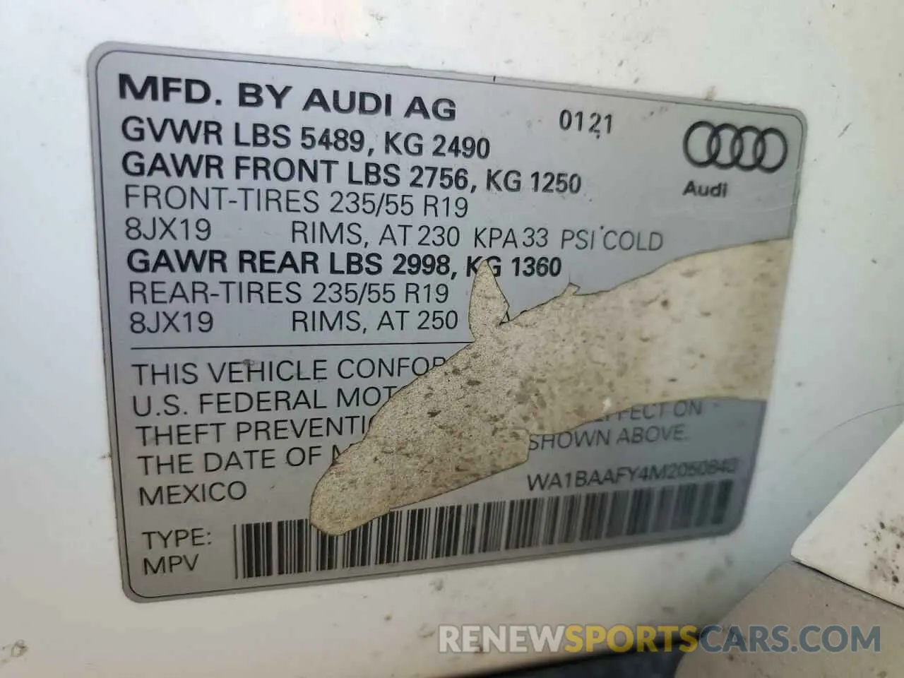 13 Photograph of a damaged car WA1BAAFY4M2050848 AUDI Q5 2021