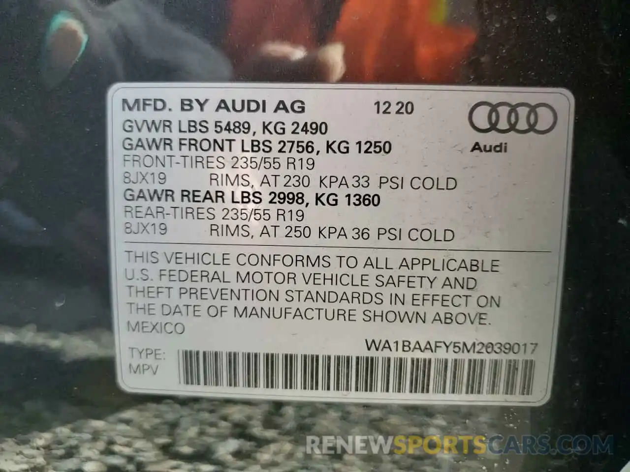 14 Photograph of a damaged car WA1BAAFY5M2039017 AUDI Q5 2021