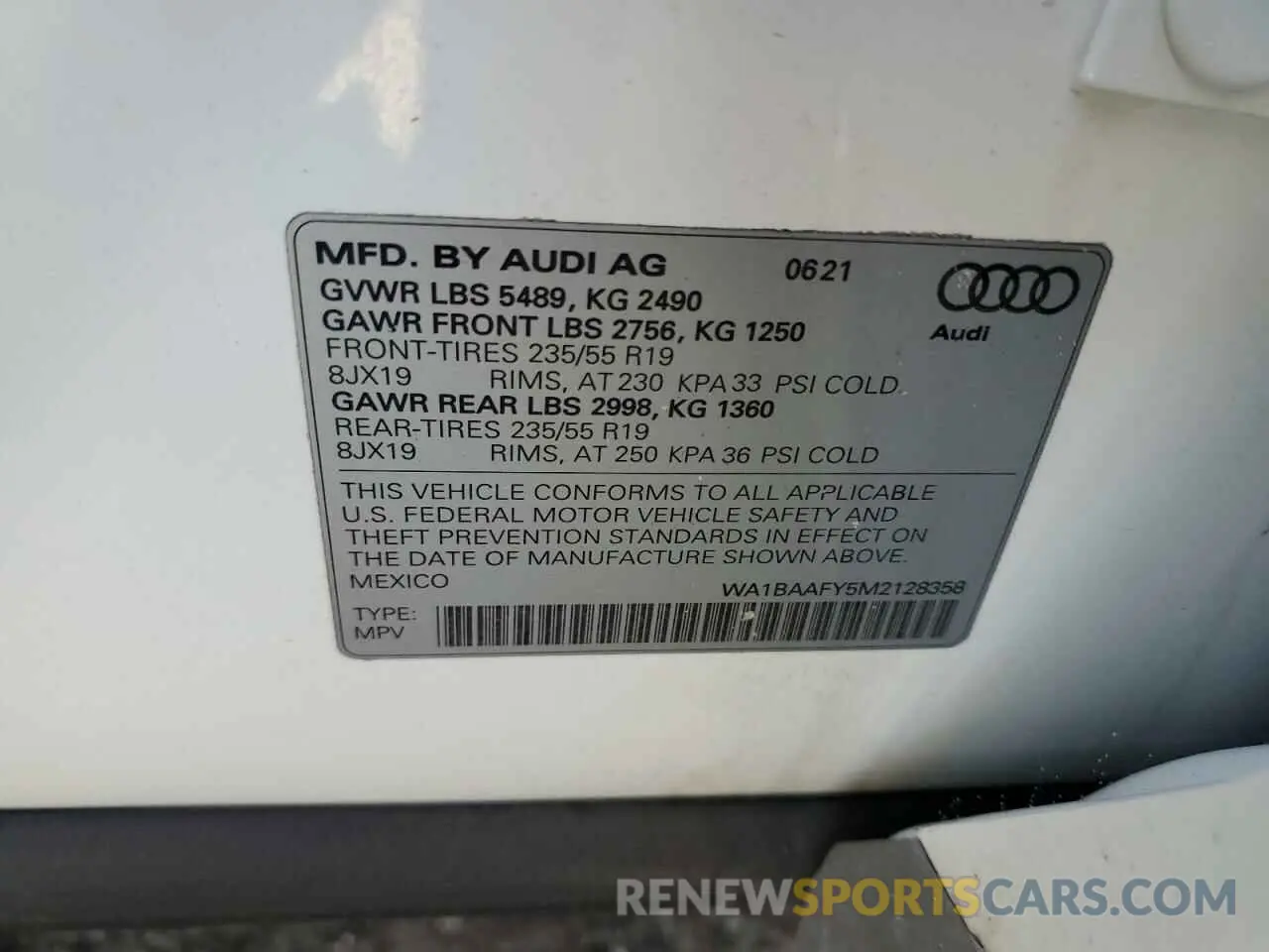 13 Photograph of a damaged car WA1BAAFY5M2128358 AUDI Q5 2021