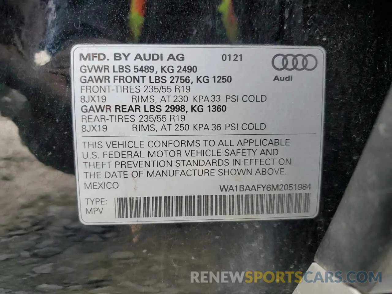 12 Photograph of a damaged car WA1BAAFY6M2051984 AUDI Q5 2021