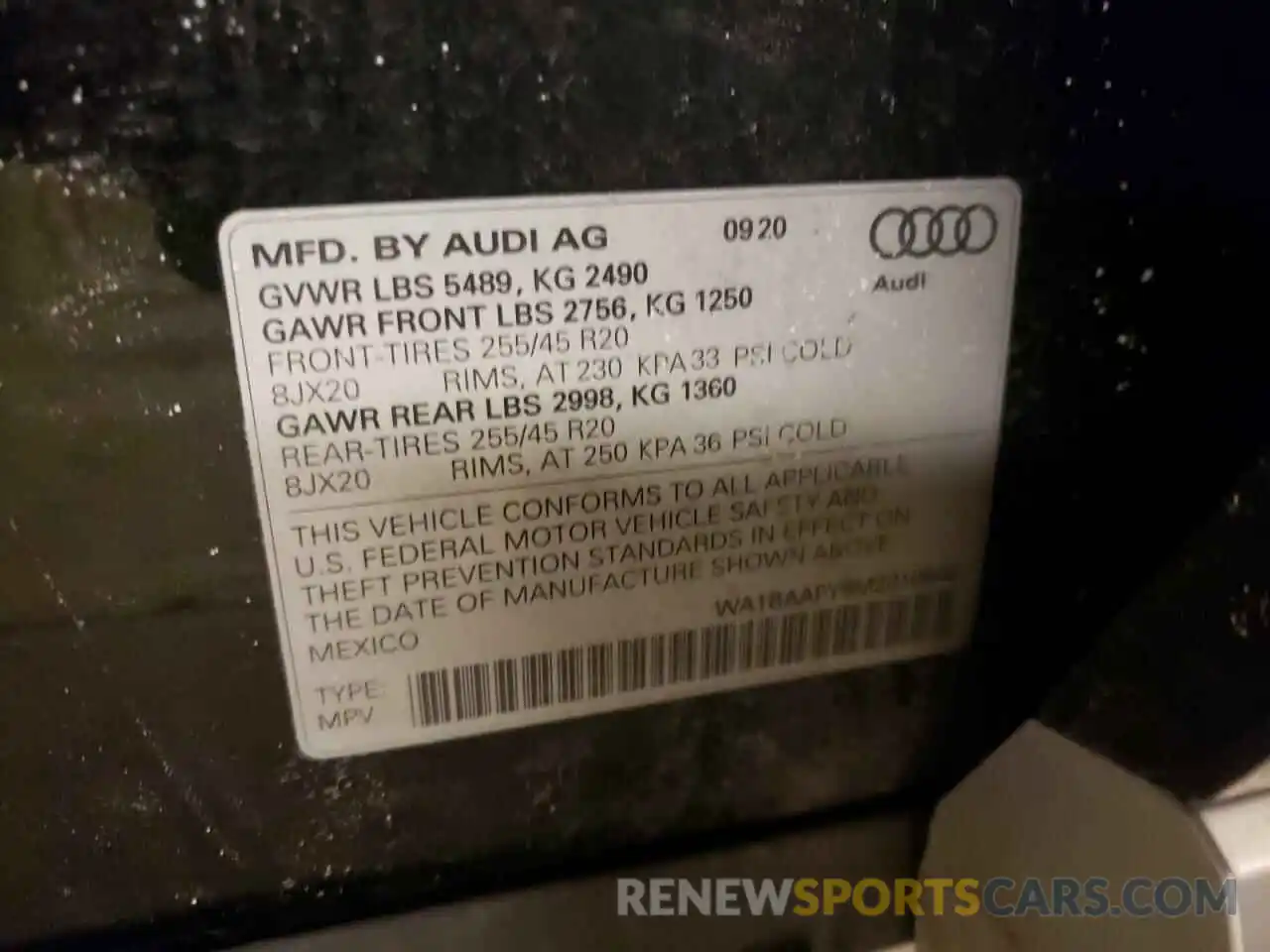 10 Photograph of a damaged car WA1BAAFY8M2010840 AUDI Q5 2021