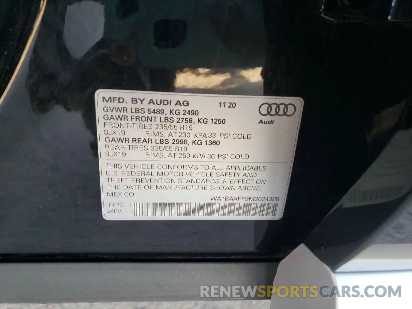 10 Photograph of a damaged car WA1BAAFY9M2024388 AUDI Q5 2021