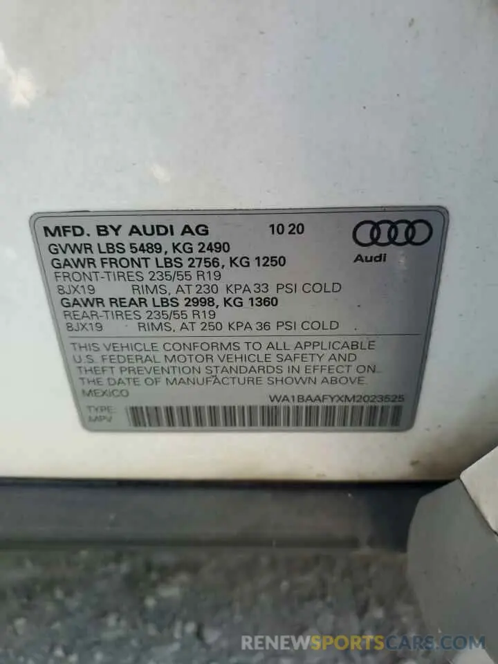 13 Photograph of a damaged car WA1BAAFYXM2023525 AUDI Q5 2021