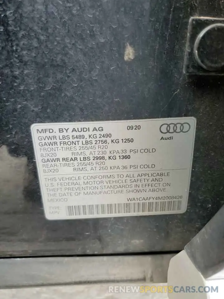 13 Photograph of a damaged car WA1CAAFY4M2008426 AUDI Q5 2021