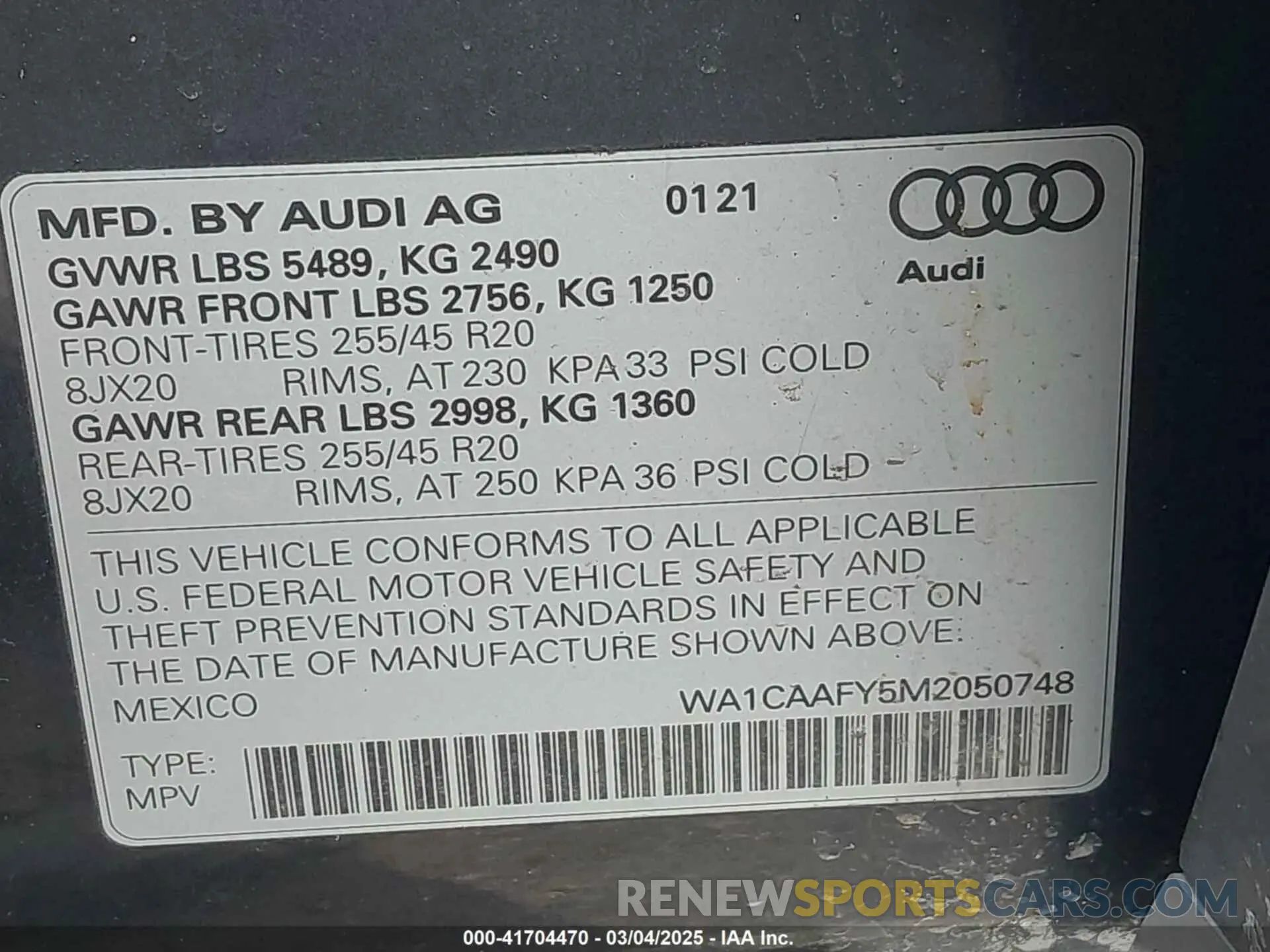 9 Photograph of a damaged car WA1CAAFY5M2050748 AUDI Q5 2021