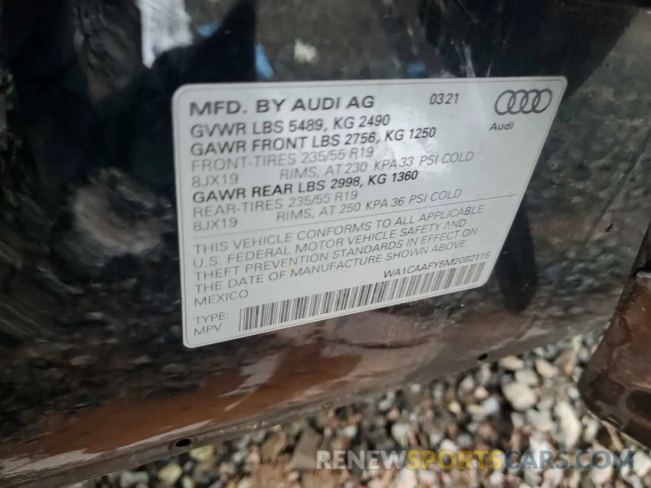 13 Photograph of a damaged car WA1CAAFY5M2082115 AUDI Q5 2021