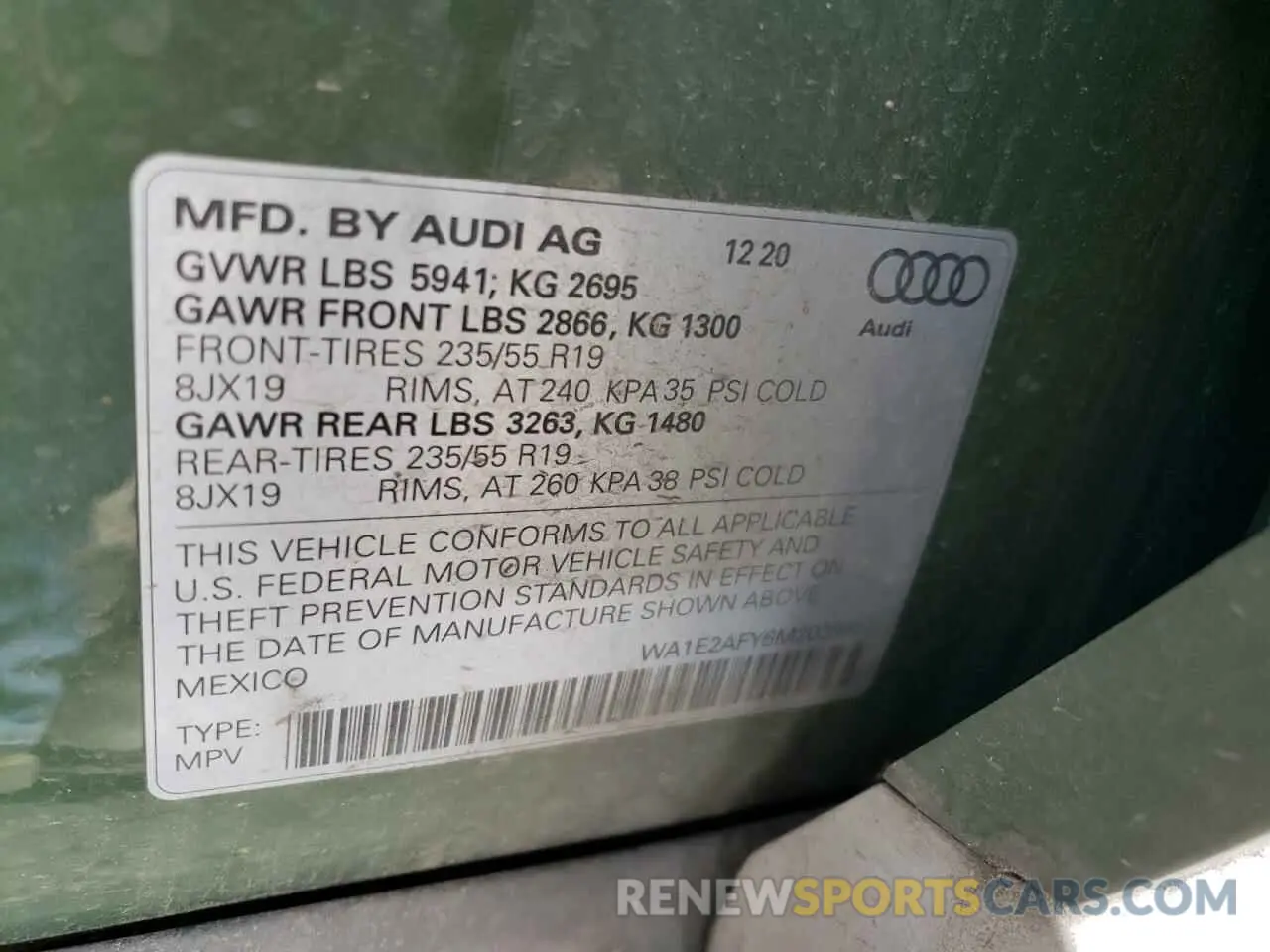 12 Photograph of a damaged car WA1E2AFY6M2039957 AUDI Q5 2021