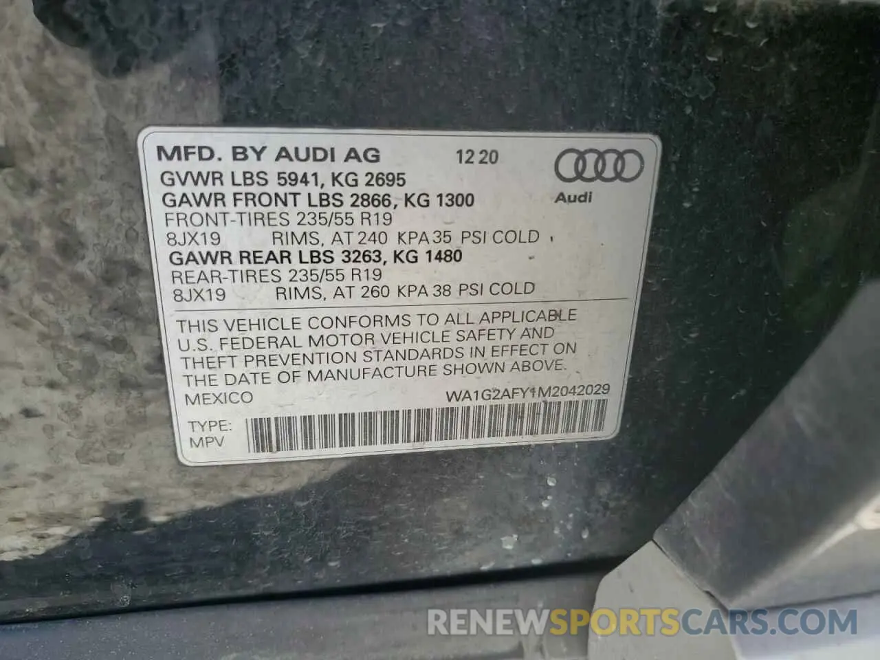 13 Photograph of a damaged car WA1G2AFY1M2042029 AUDI Q5 2021