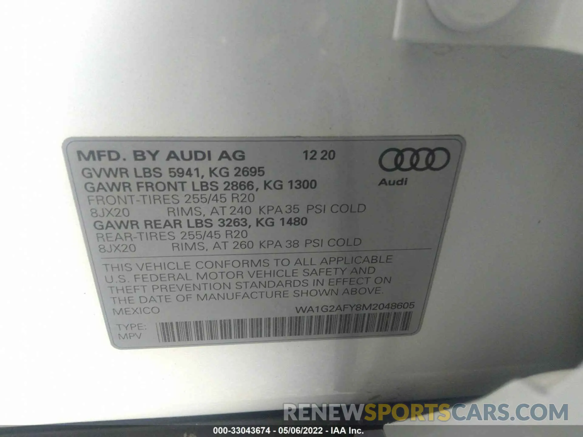 9 Photograph of a damaged car WA1G2AFY8M2048605 AUDI Q5 2021