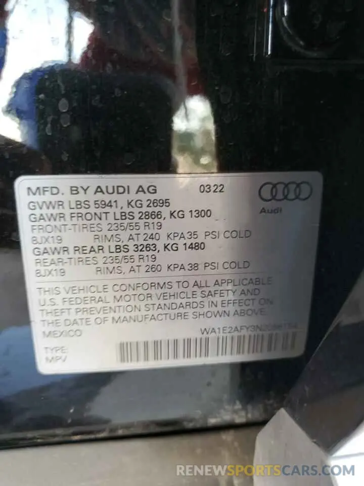 12 Photograph of a damaged car WA1E2AFY3N2086154 AUDI Q5 2022