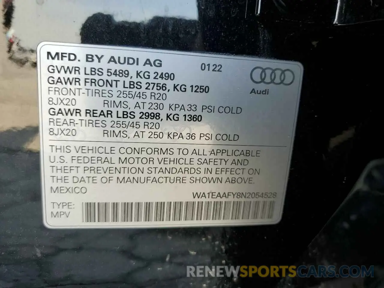 13 Photograph of a damaged car WA1EAAFY8N2054528 AUDI Q5 2022