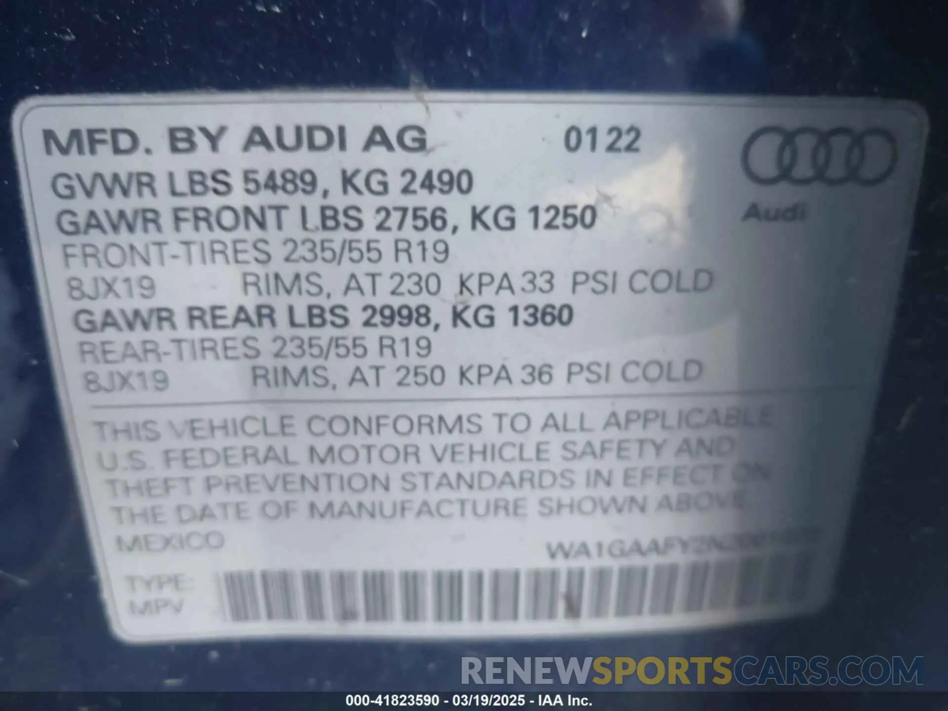 9 Photograph of a damaged car WA1GAAFY2N2061600 AUDI Q5 2022