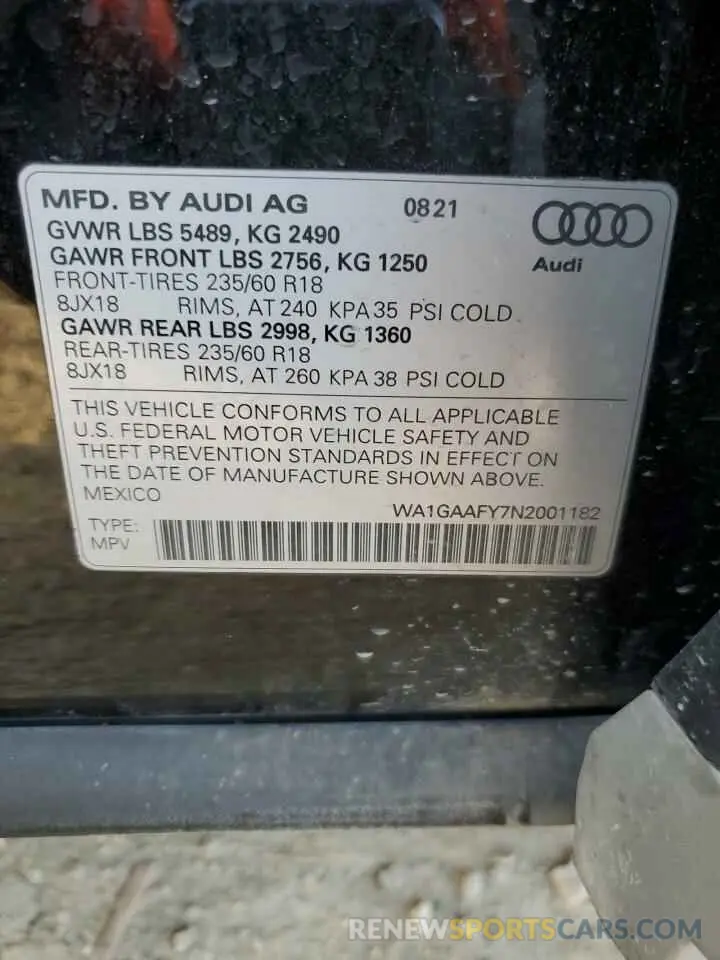 12 Photograph of a damaged car WA1GAAFY7N2001182 AUDI Q5 2022