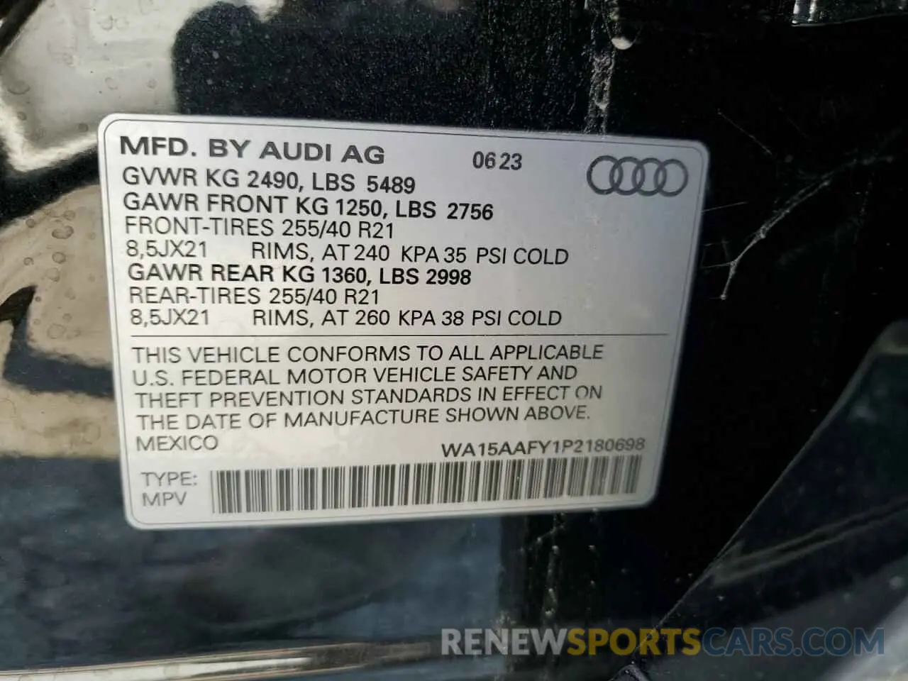 13 Photograph of a damaged car WA15AAFY1P2180698 AUDI Q5 2023