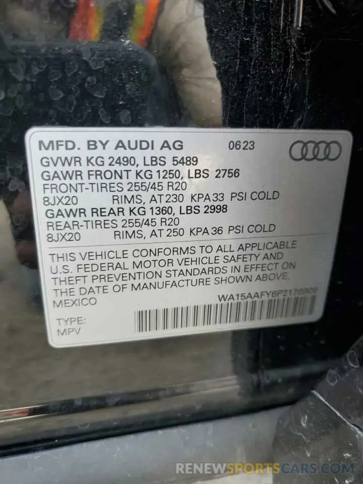 14 Photograph of a damaged car WA15AAFY6P2176906 AUDI Q5 2023