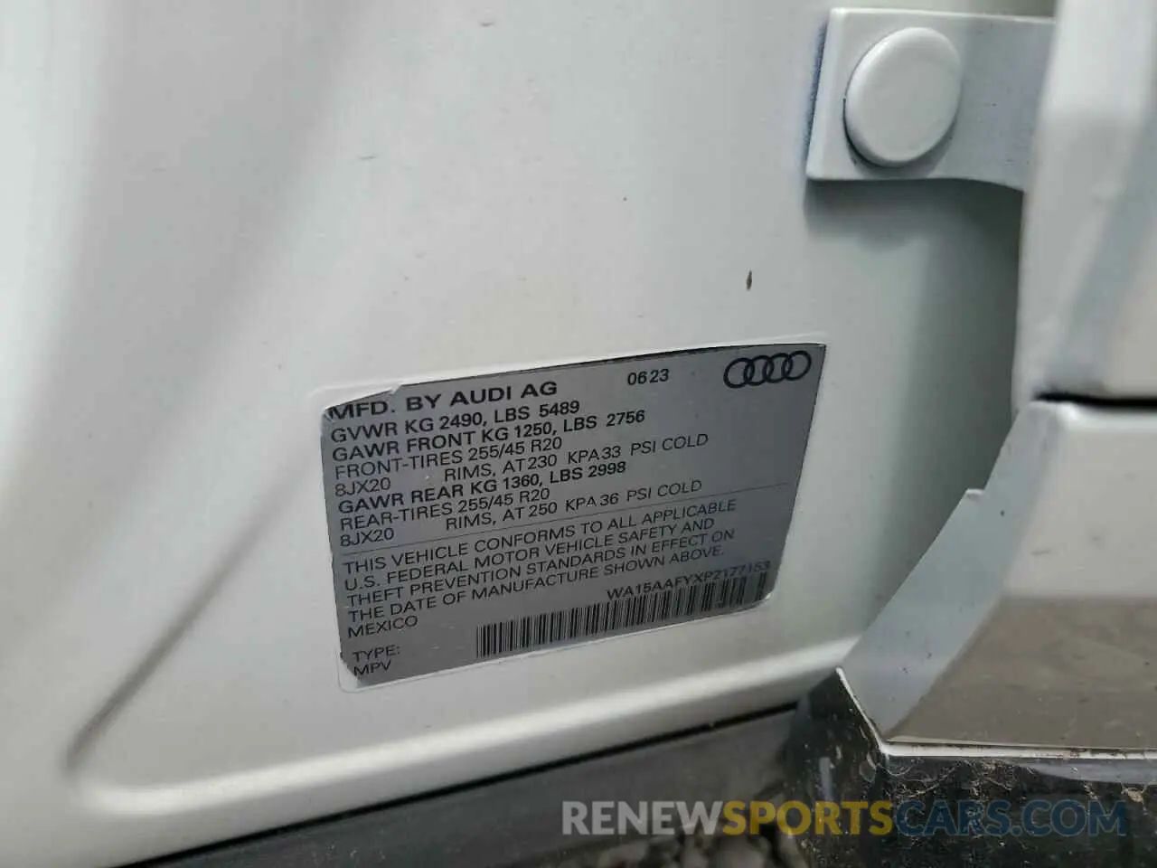 14 Photograph of a damaged car WA15AAFYXP2177153 AUDI Q5 2023