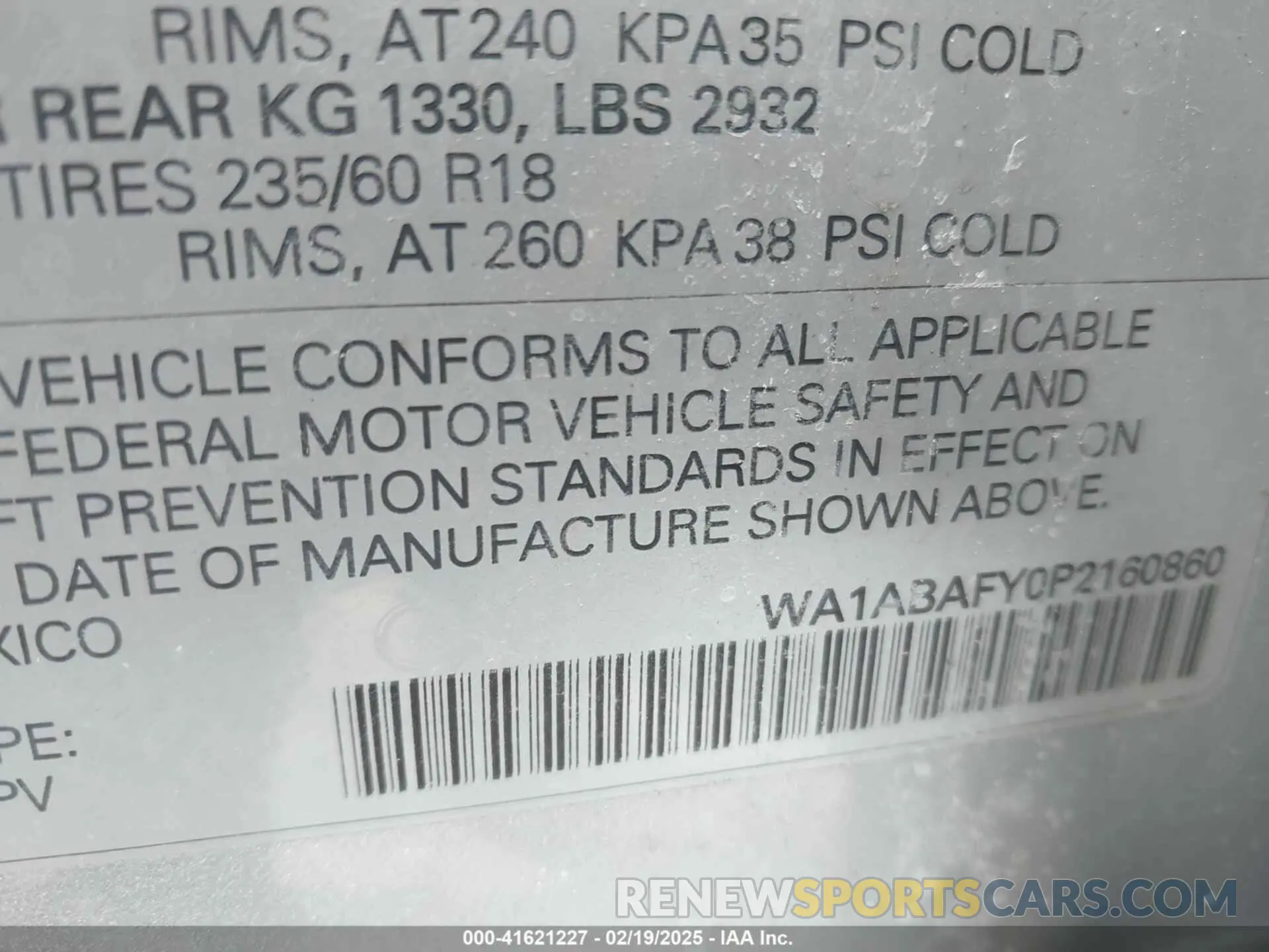 9 Photograph of a damaged car WA1ABAFY0P2160860 AUDI Q5 2023