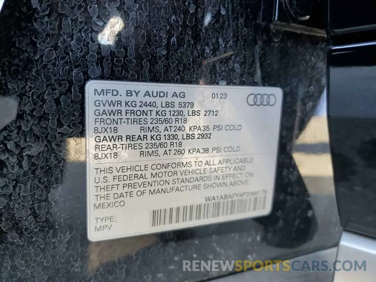 15 Photograph of a damaged car WA1ABAFY4P2086178 AUDI Q5 2023