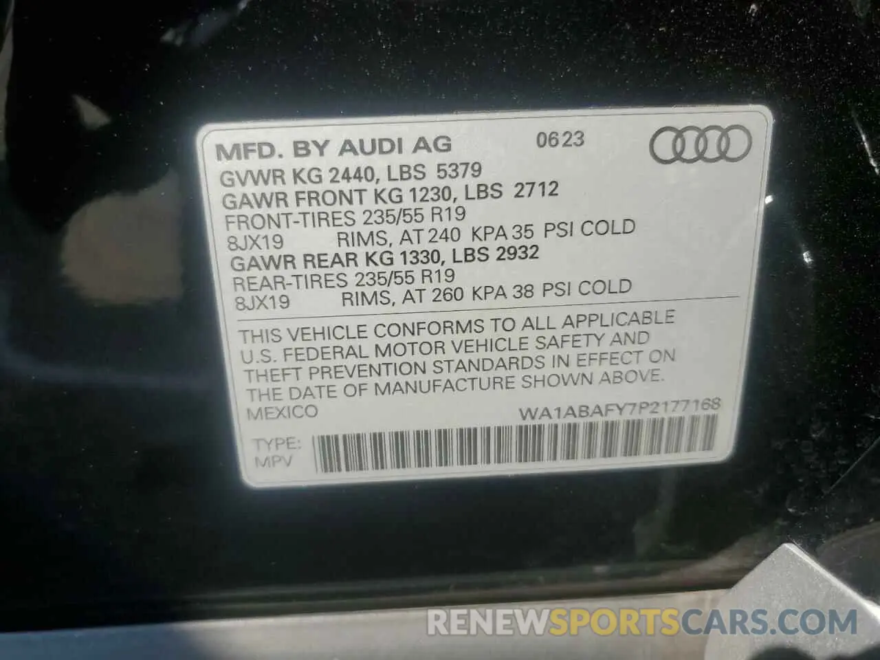 13 Photograph of a damaged car WA1ABAFY7P2177168 AUDI Q5 2023
