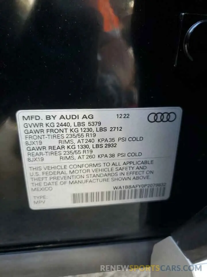 13 Photograph of a damaged car WA1BBAFY0P2079832 AUDI Q5 2023