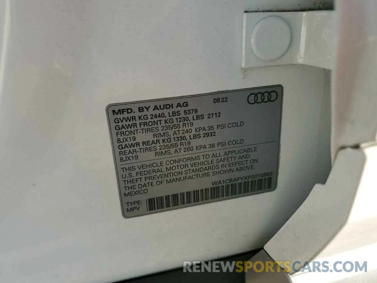 12 Photograph of a damaged car WA1CBAFYXP2010893 AUDI Q5 2023