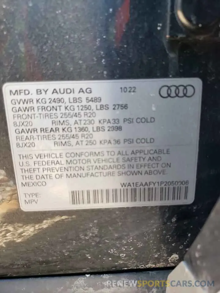 14 Photograph of a damaged car WA1EAAFY1P2050906 AUDI Q5 2023