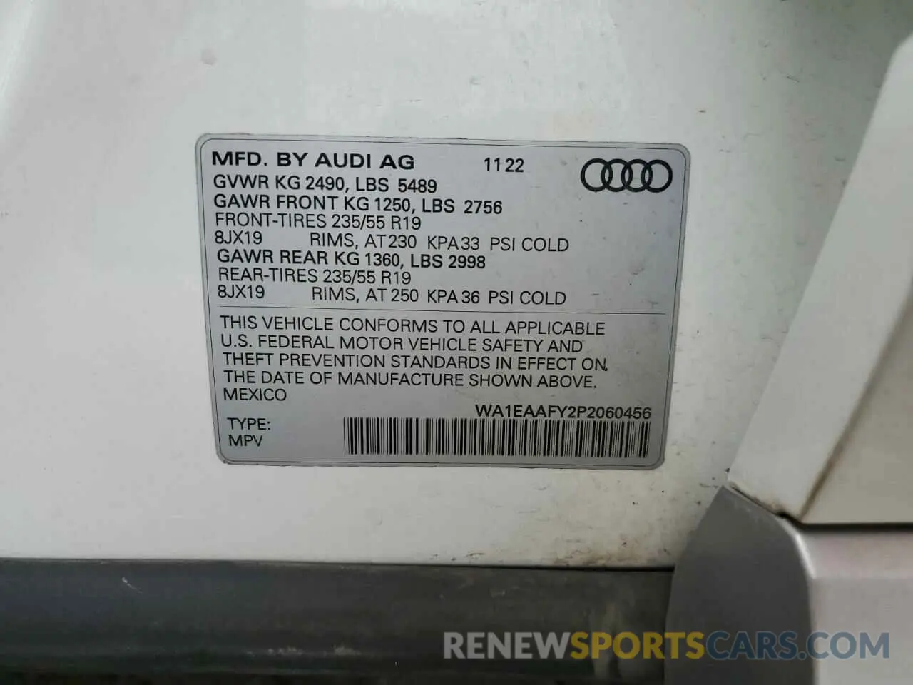 13 Photograph of a damaged car WA1EAAFY2P2060456 AUDI Q5 2023