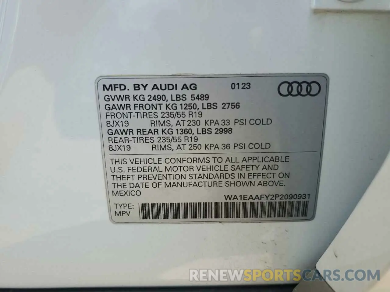 13 Photograph of a damaged car WA1EAAFY2P2090931 AUDI Q5 2023